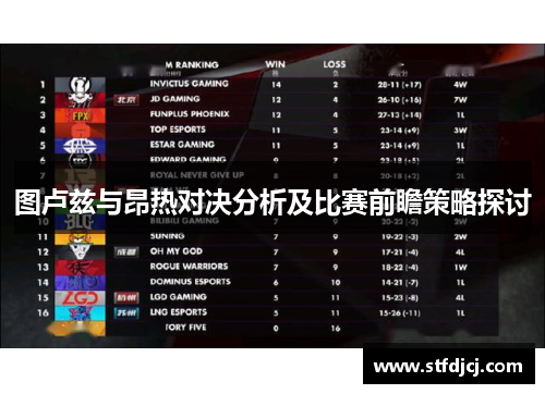 图卢兹与昂热对决分析及比赛前瞻策略探讨